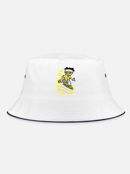 Asphalt burner flex - Bucket Hat - Weiß/Navy - Vorne