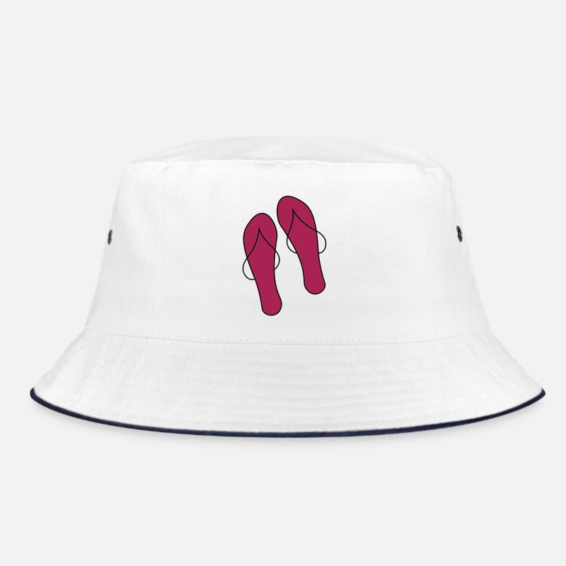 flip flops - Bucket Hat - white/navy