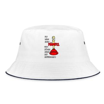 Pömpel - Bucket Hat - Weiß/Navy - Vorne