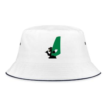 windsurfer monkey - Bucket Hat - Weiß/Navy - Vorne