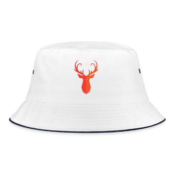 Red deer - Bucket Hat - white/navy - Front