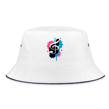 A clef as a graffiti - Bucket Hat - white/navy - Front
