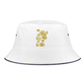 abstraktes Muster Bakterien - Bucket Hat - Weiß/Navy - Vorne