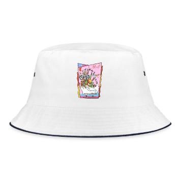 Rheinischer Karneval - Bucket Hat - Weiß/Navy - Vorne