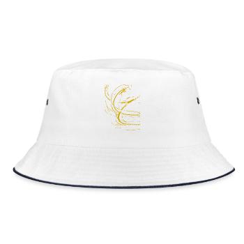 Goldene Spirale auf Schwarz - Bucket Hat - Weiß/Navy - Vorne