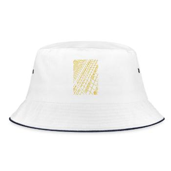 Goldene Tastatur-Skizze - Bucket Hat - Weiß/Navy - Vorne