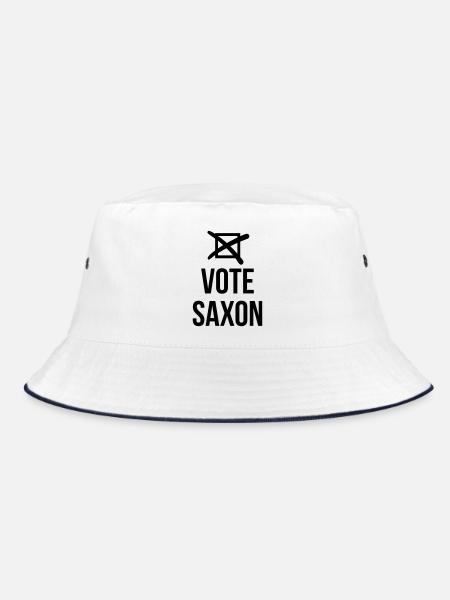 Vote Saxon - Bucket Hat - Weiß/Navy - Vorne