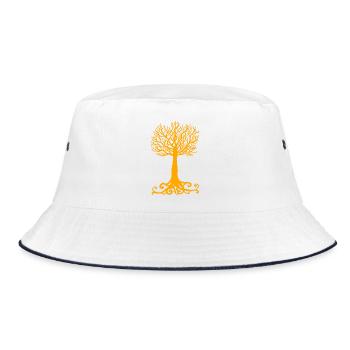 gelber Baum - Bucket Hat - Weiß/Navy - Vorne