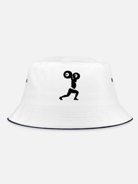 weightlifter - Bucket Hat - white/navy - Front