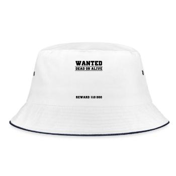 wanted selber gestalten - Bucket Hat - Weiß/Navy - Vorne