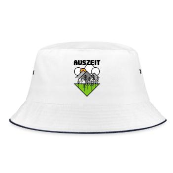 time-out nature camp camper camping landscape icon - Bucket Hat - white/navy - Front