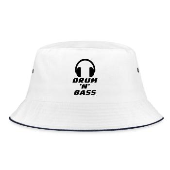 Drum 'n' Bass Music - Bucket Hat - white/navy - Front