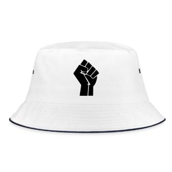 Raised Fist - Bucket Hat - white/navy - Front