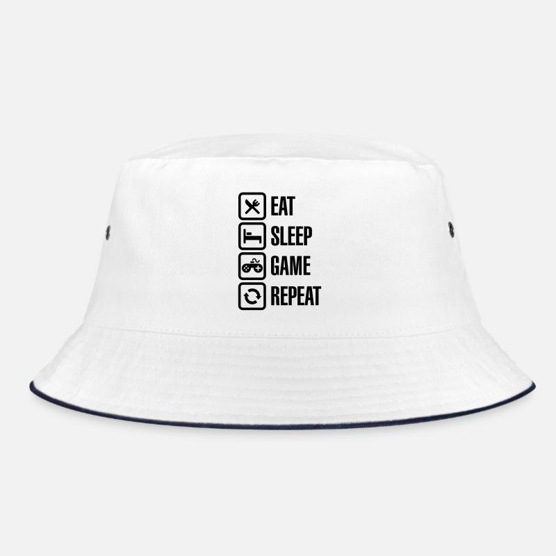 Eat sleep game repeat Bucket Hat