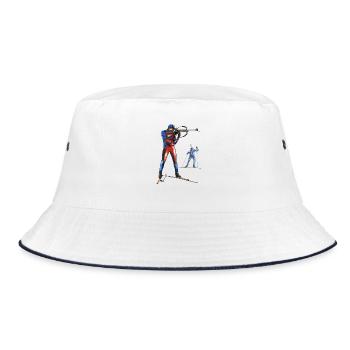Biathlon - Bucket Hat - Weiß/Navy - Vorne