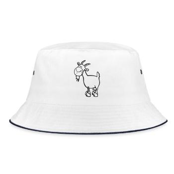 Funny Goat - Bucket Hat - white/navy - Front