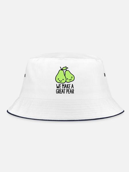 We make a great pear - Bucket Hat - Weiß/Navy - Vorne