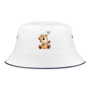 Love Bear - Teddy - Funny - Comic - Cute - Bucket Hat - white/navy - Front
