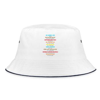 Sei immer lieb zu dir selbst - Spruch - Bucket Hat - Weiß/Navy - Vorne