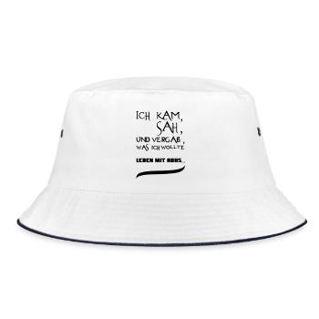 Leben mit ADHS Geschenk - Bucket Hat - Weiß/Navy - Vorne