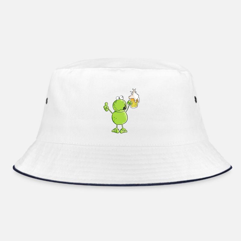 Frosch hebt ein Bier - Prost - Alkohol - Comic Bucket Hat