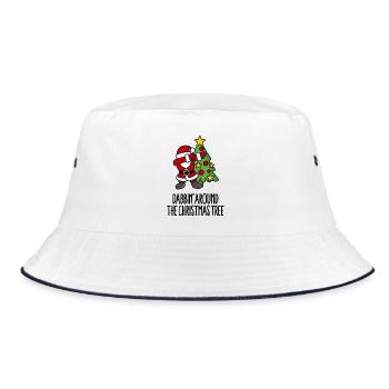 Dabbin' around the Christmas tree - Text - Bucket Hat - white/navy - Front