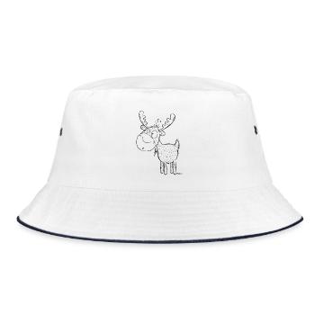 Lustiger Elch - Elche - Hirsch - Reh - Geschenk - Bucket Hat - Weiß/Navy - Vorne