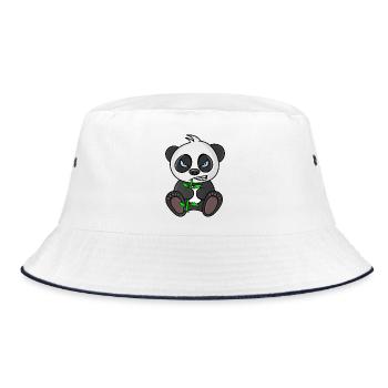 grumpy panda, panda bear, mad panda, for babies - Bucket Hat - white/navy - Front