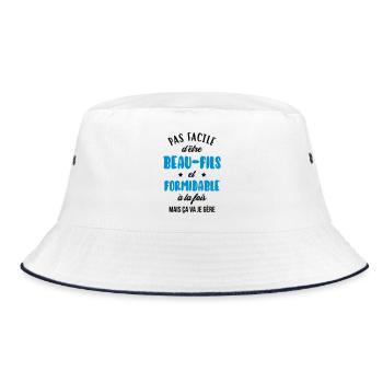 Beau Fils - Beau-Fils - Famille - Mariage - Tshirt - Bucket Hat - white/navy - Front