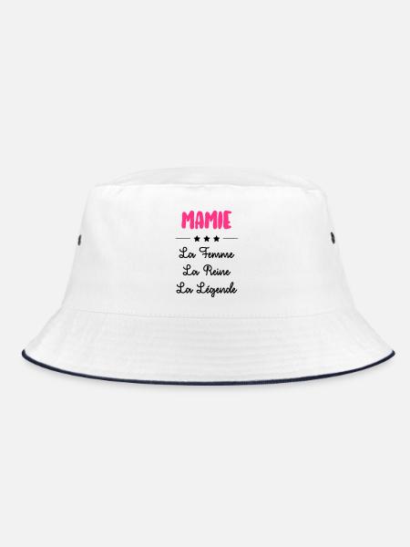 Großmütter / Oma / Mami / Großmutter / Mamy - Bucket Hat - Weiß/Navy - Vorne
