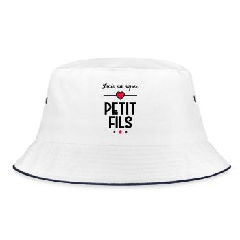 Petit Fils Enfant Bébé Famille Naissance Noël - Bucket Hat - white/navy - Front