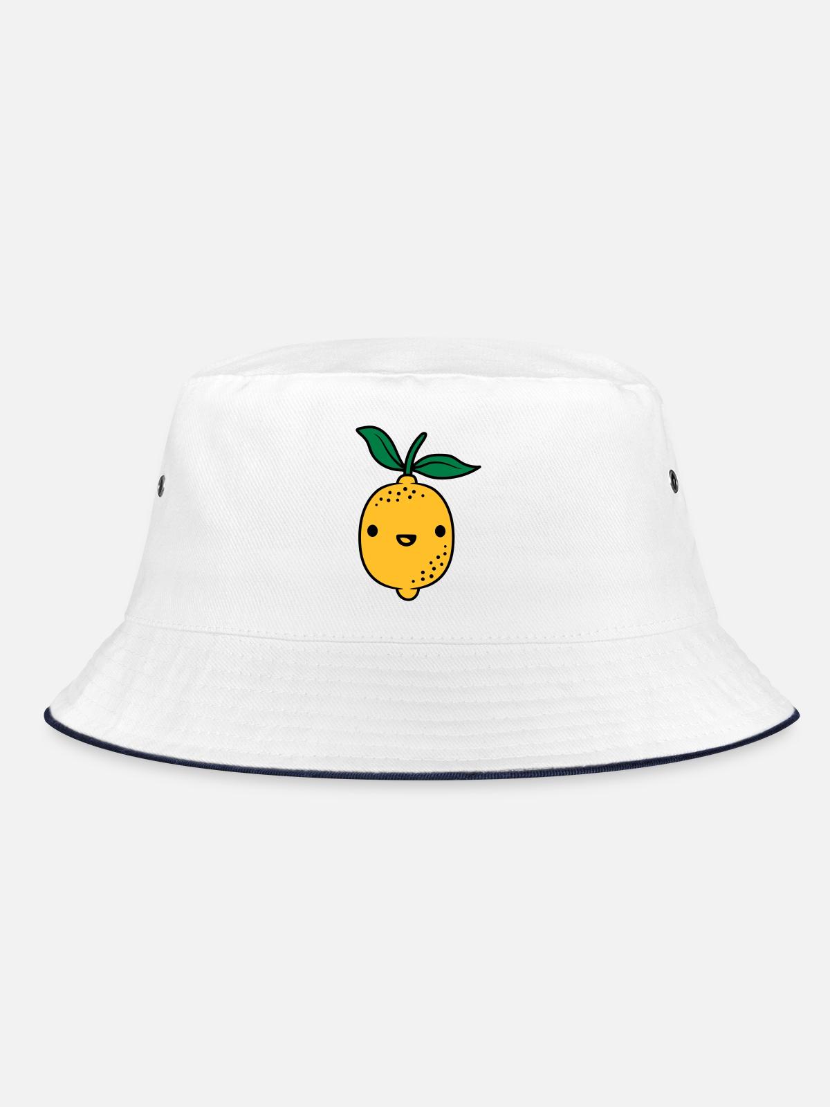 Fruit de citron kawaii - Bob - blanc/marine - Devant
