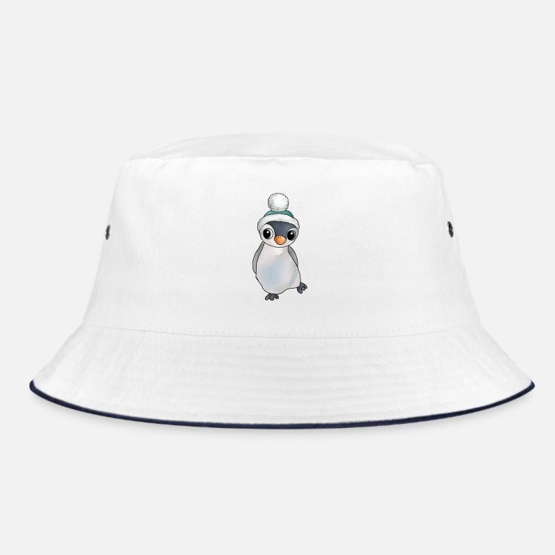 Penguin with hat - Bucket Hat - white/navy