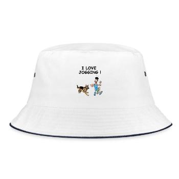 the jogger and the dog - Bucket Hat - white/navy - Front