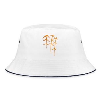 Fir Runes / Forest Symbol - Bucket Hat - white/navy - Front