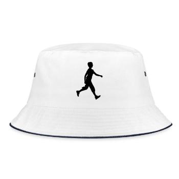 Walker Schattenfigur Logo - Bucket Hat - Weiß/Navy - Vorne