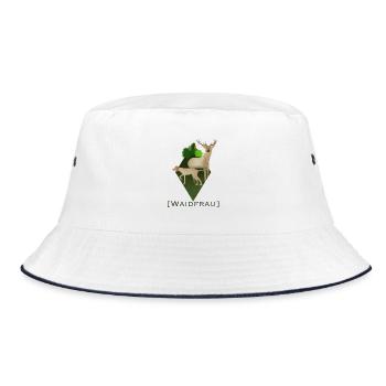 Waidfrau Jägerin - Bucket Hat - Weiß/Navy - Vorne