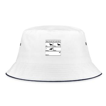 Mein Hund hört aufs Wort - Bucket Hat - Weiß/Navy - Vorne
