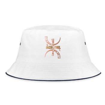 Yaz Amazigh, Berber Tattoo, Geschenk für Frauen. - Bucket Hat - Weiß/Navy - Vorne