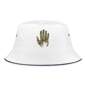 Multitarn camouflage baby hand in hand - Bucket Hat - white/navy - Front