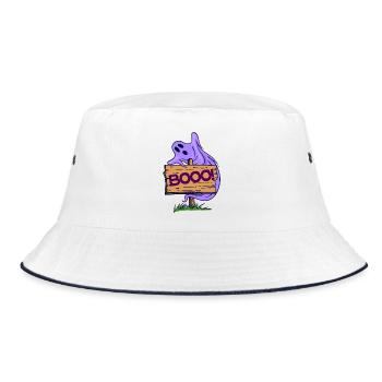 Ghosts Saying Halloween Creepy - Bucket Hat - white/navy - Front