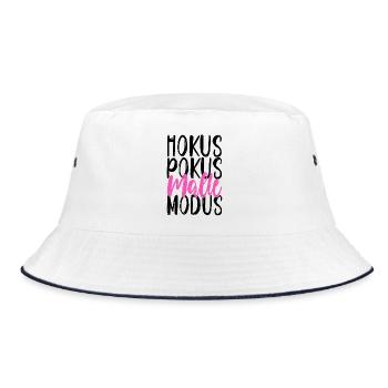 Mallorca Sprüche Hokus Pokus Malle Modus Party - Bucket Hat - Weiß/Navy - Vorne