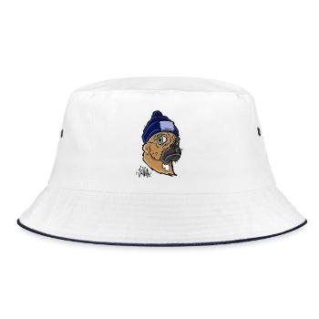 Chien avec un bonnet - Bob - blanc/marine - Devant