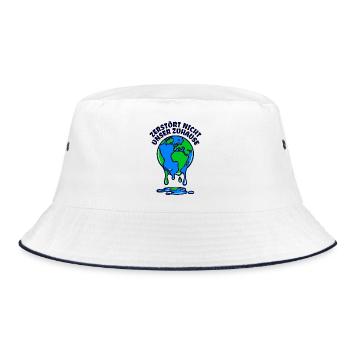 Umwelt Mutter Erde Umweltschutz Statement - Bucket Hat - Weiß/Navy - Vorne