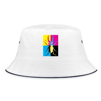 Estilo Pop Art con Escarabajo de Colores - Bucket Hat - white/navy - Front