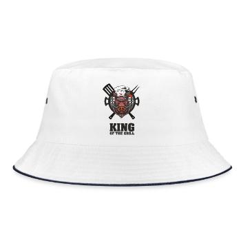 KING OF THE GRILL - Bucket Hat - white/navy - Front