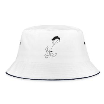 Kite Surfer / Kiter - Bucket Hat - white/navy - Front