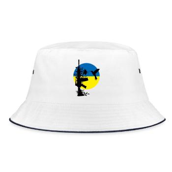 peace no war ukraine - Bucket Hat - white/navy - Front