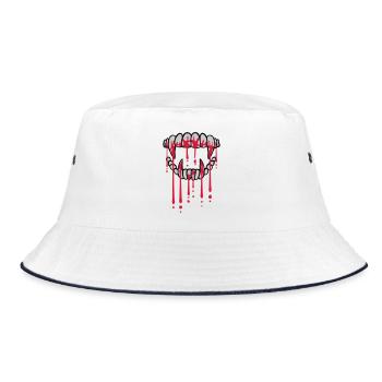 Blood drops vampire - Bucket Hat - white/navy - Front