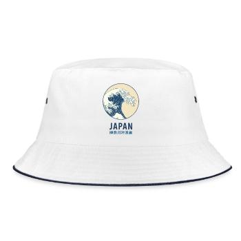 Kanagawa, Japan - Bucket Hat - white/navy - Front